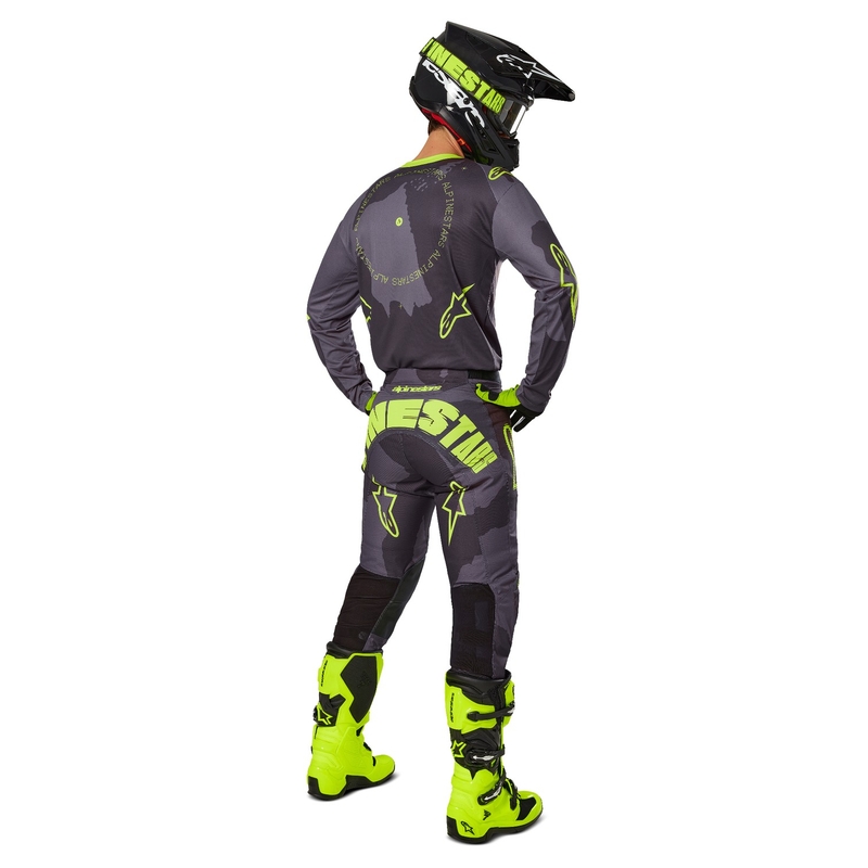 Alpinestars Racer Hollow Motocross-Trikot in dunklem Camo-Fluo-Gelb
