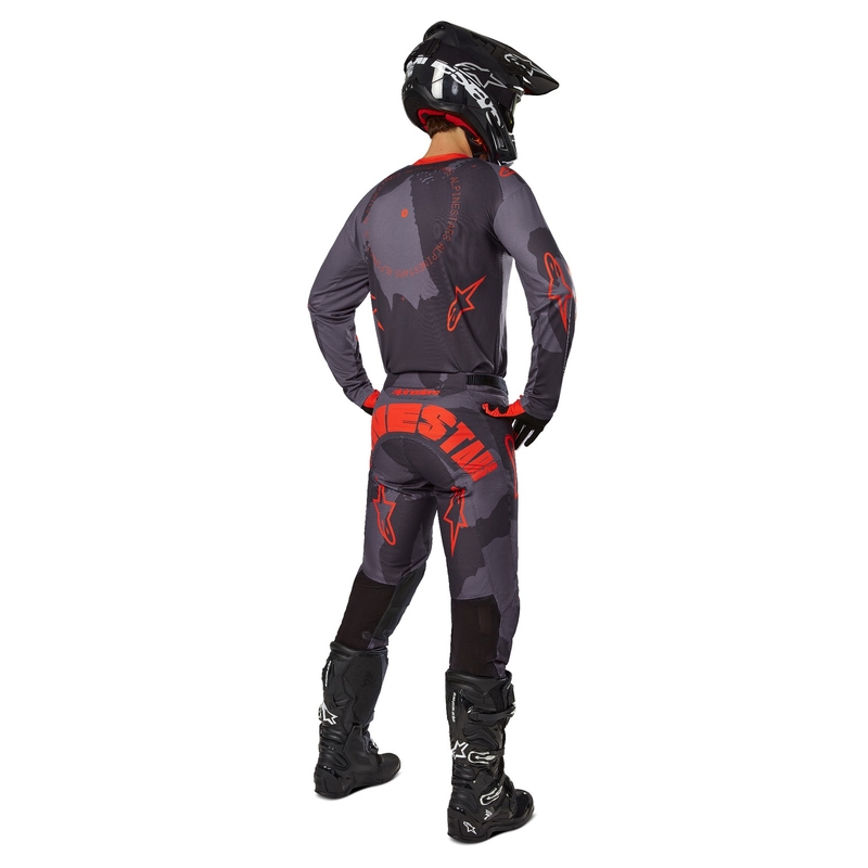 Motocross-Trikot Alpinestars Racer Hollow grau camo-fluo orange