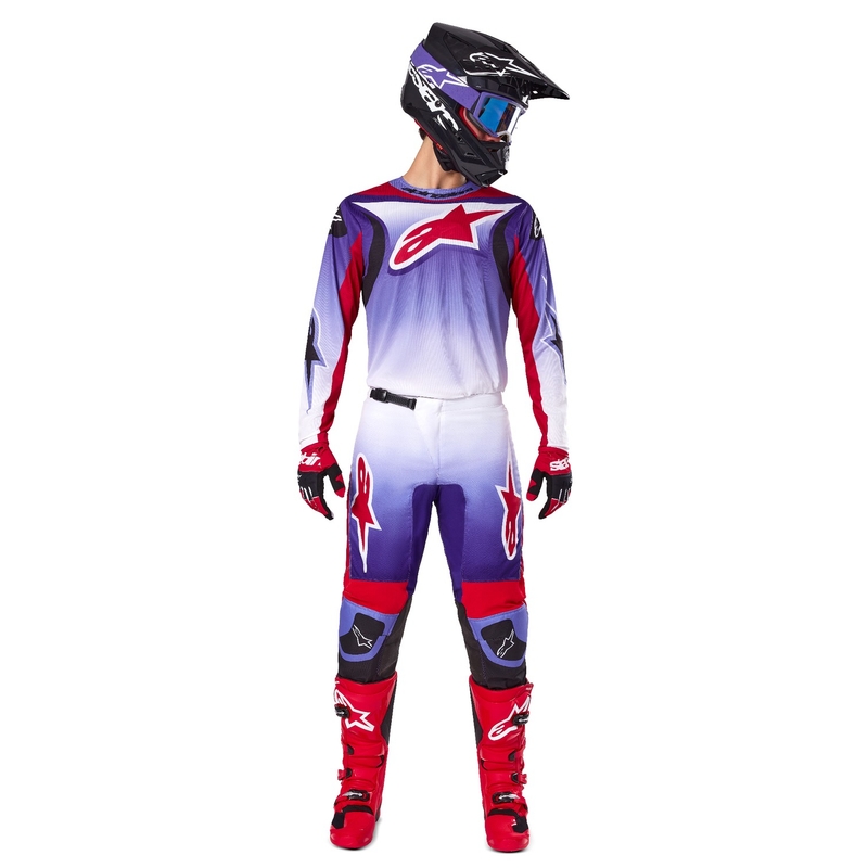 Alpinestars Fluid Wurx Motocross-Trikot fluo lila-rot