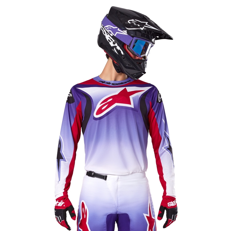 Alpinestars Fluid Wurx Motocross-Trikot fluo lila-rot