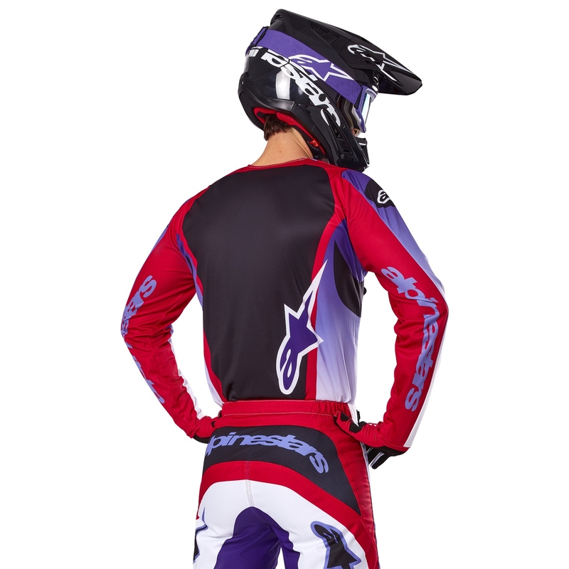 Alpinestars Fluid Wurx Motocross-Trikot fluo lila-rot