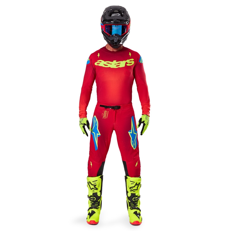 Alpinestars Supertech Maker Motocross-Hose rot-fluo gelb