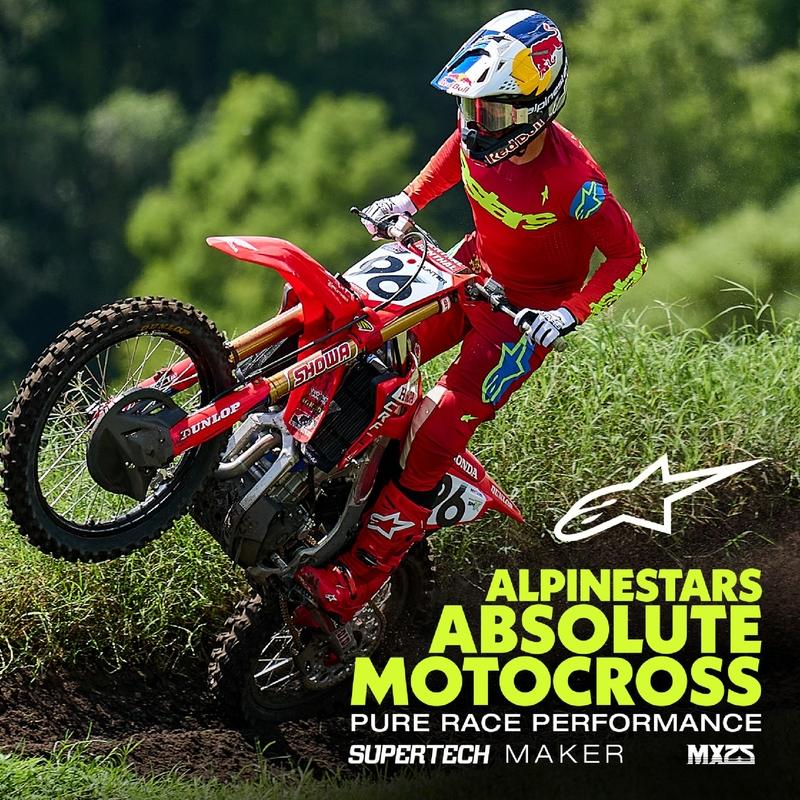 Alpinestars Supertech Maker Motocross-Hose rot-fluo gelb