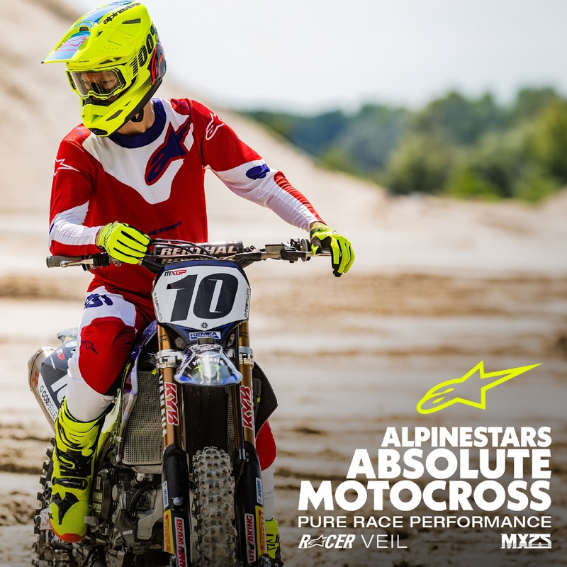 Alpinestars Racer Veil Motocrosshose rot-weiß