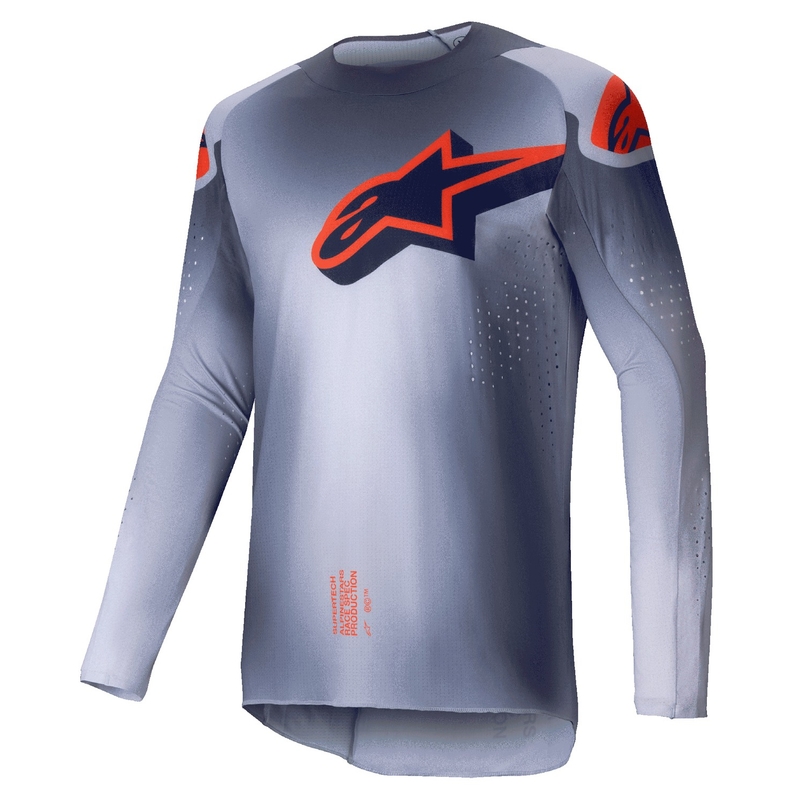 Motocross-Trikot Alpinestars Supertech Lipan grau-fluo orange
