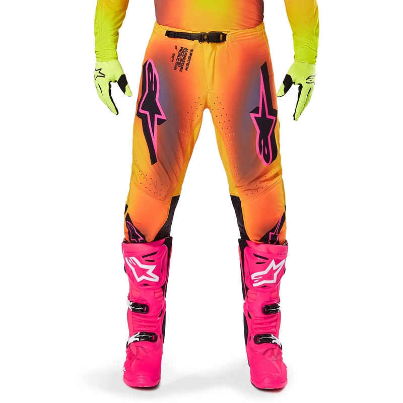Motocross-Hose Alpinestars Supertech Lipan gelb-rosa