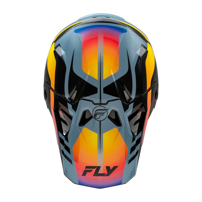 Motocross-Helm FLY Racing Formula CP schwarz-grau-regenbogen