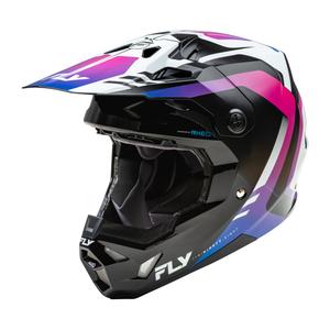 Motocross-Helm FLY Racing Formula CP weiß-schwarz-lila