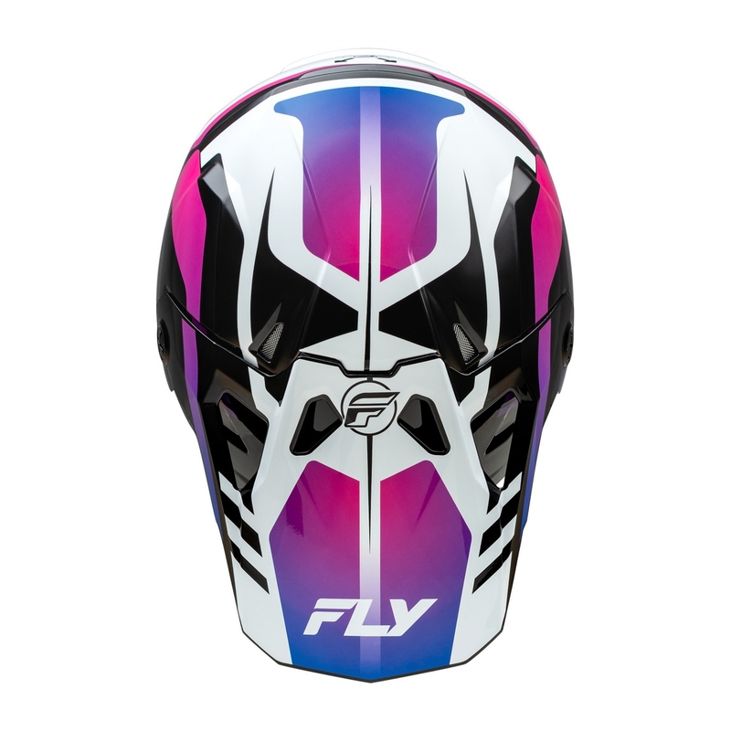 Motocross-Helm FLY Racing Formula CP weiß-schwarz-lila