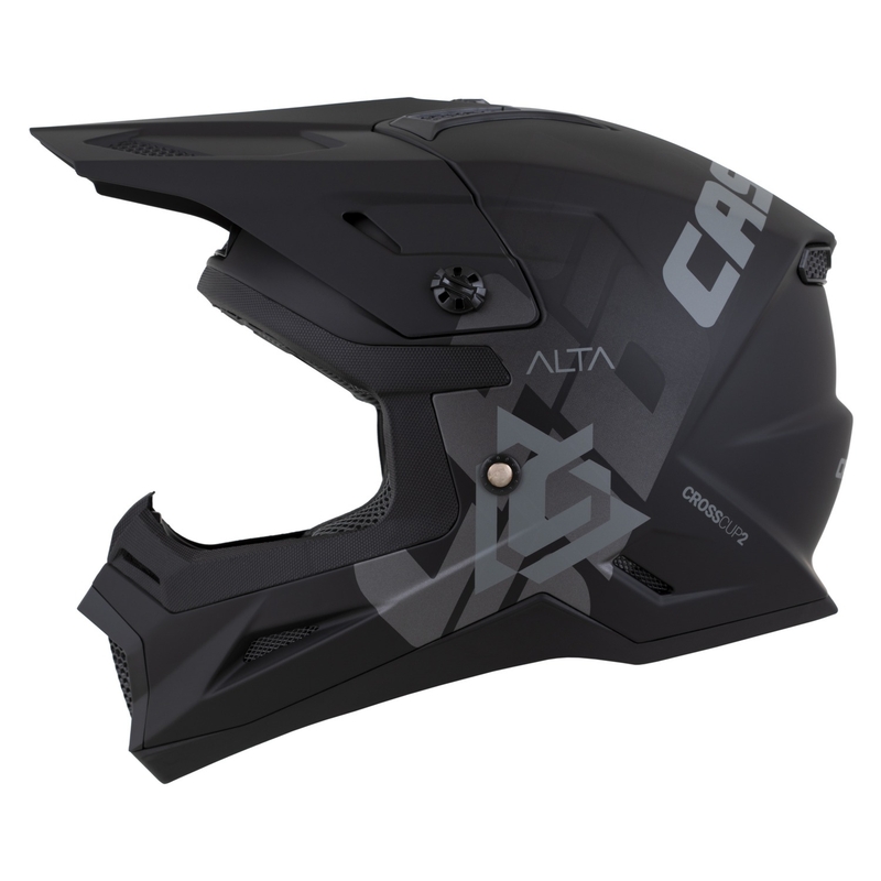 Kinder-Motocross-Helm Cassida Cross Cup 2 Alta mattschwarz-grau