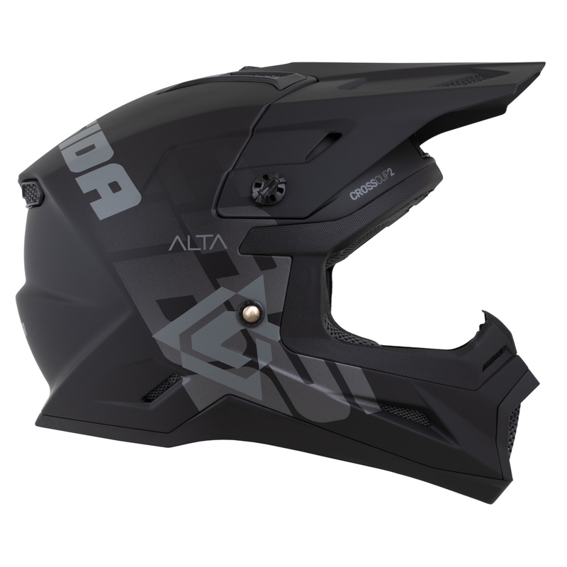 Kinder-Motocross-Helm Cassida Cross Cup 2 Alta mattschwarz-grau