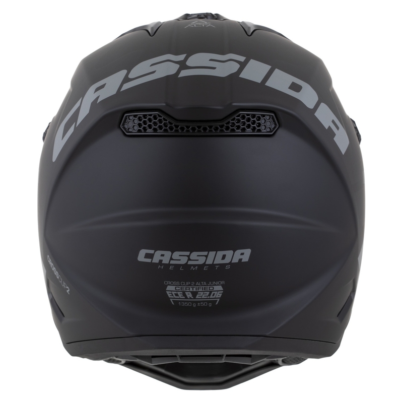 Kinder-Motocross-Helm Cassida Cross Cup 2 Alta mattschwarz-grau