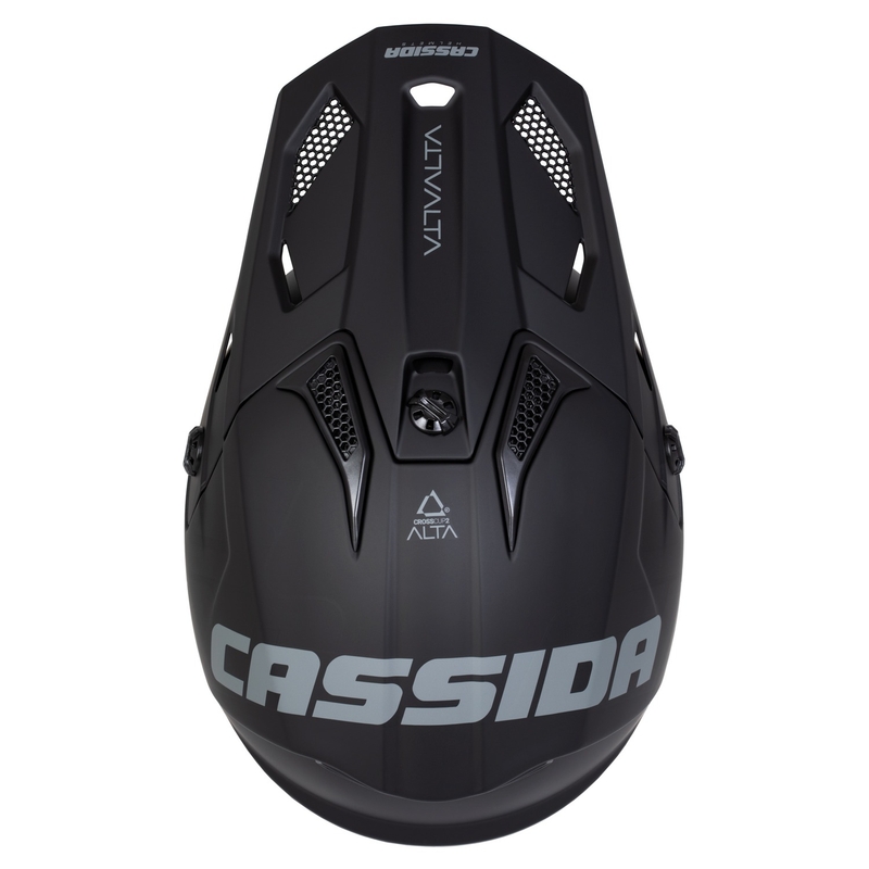 Kinder-Motocross-Helm Cassida Cross Cup 2 Alta mattschwarz-grau