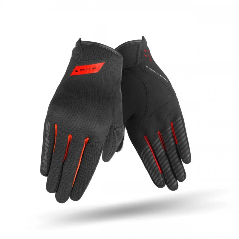 Damen-Motorradhandschuhe Shima One EVO schwarz-rot