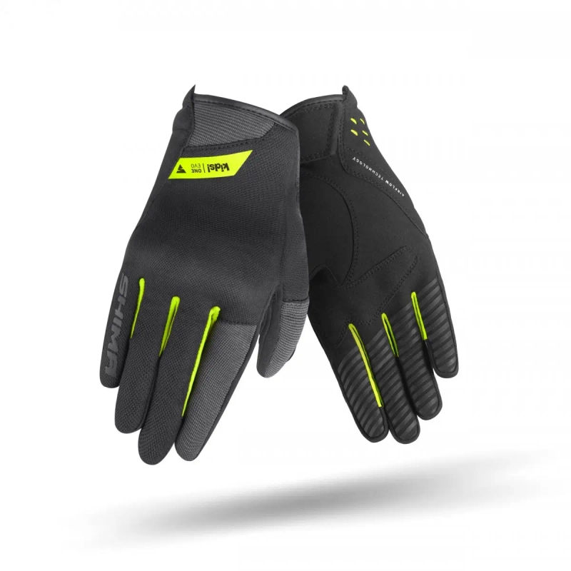 Kinder-Motorradhandschuhe Shima One EVO schwarz-fluogelb