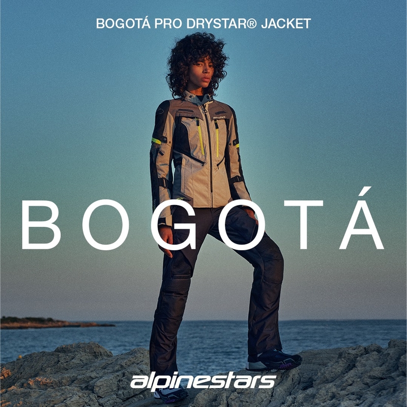 Alpinestars Stella Bogota PRO Drystar Damen Motorradjacke grau-schwarz-neongelb