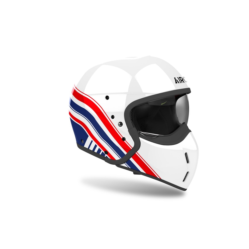 Modularer Motorradhelm Airoh J110 Eon glänzend weiß-blau-rot