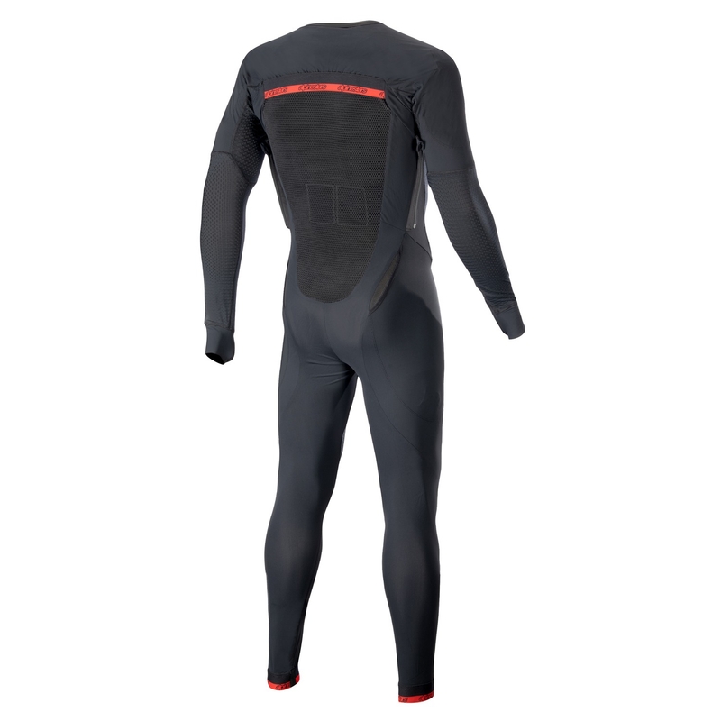 Die Außenschicht der Alpinestars TECH-AIR®10 Airbagweste schwarz-rot-grau