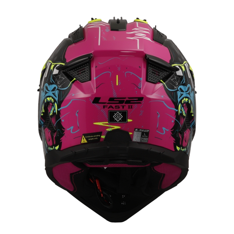 Motocross-Helm LS2 MX708 Fast II Gorilla lila-gelb