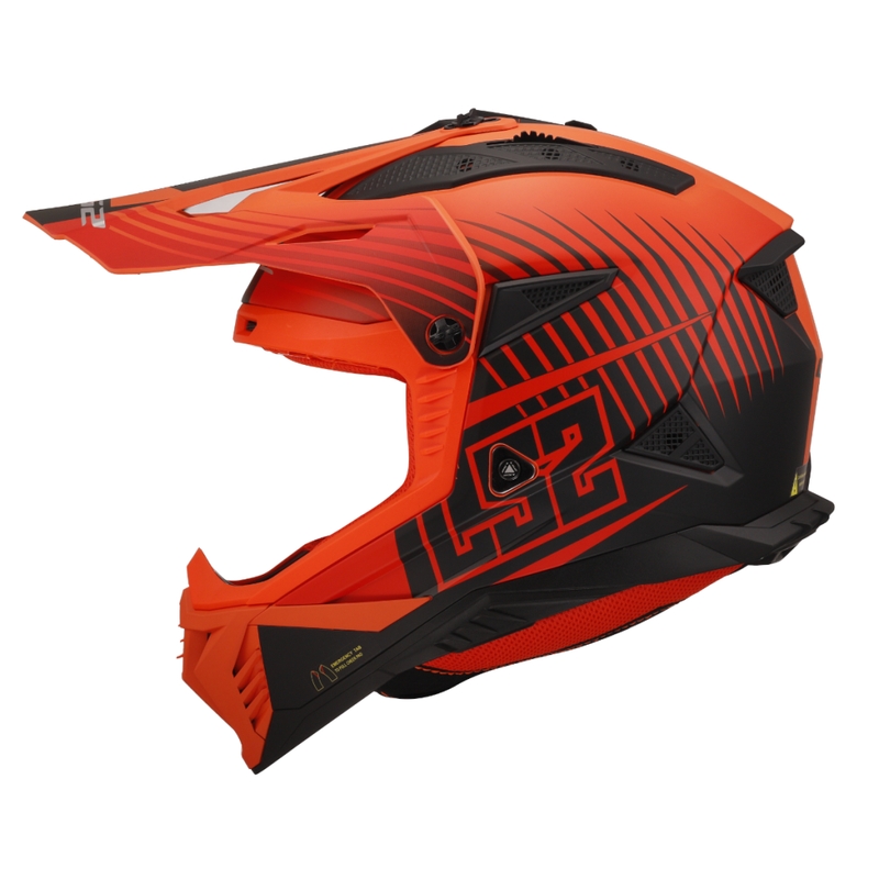 Motocross-Helm LS2 MX708 Fast II Duck orange-rot