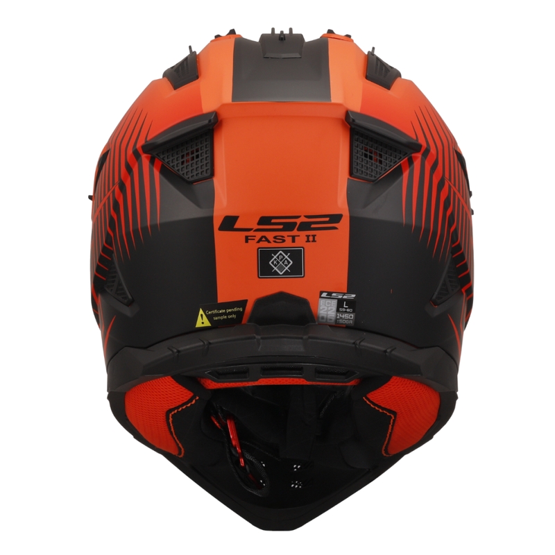Motocross-Helm LS2 MX708 Fast II Duck orange-rot