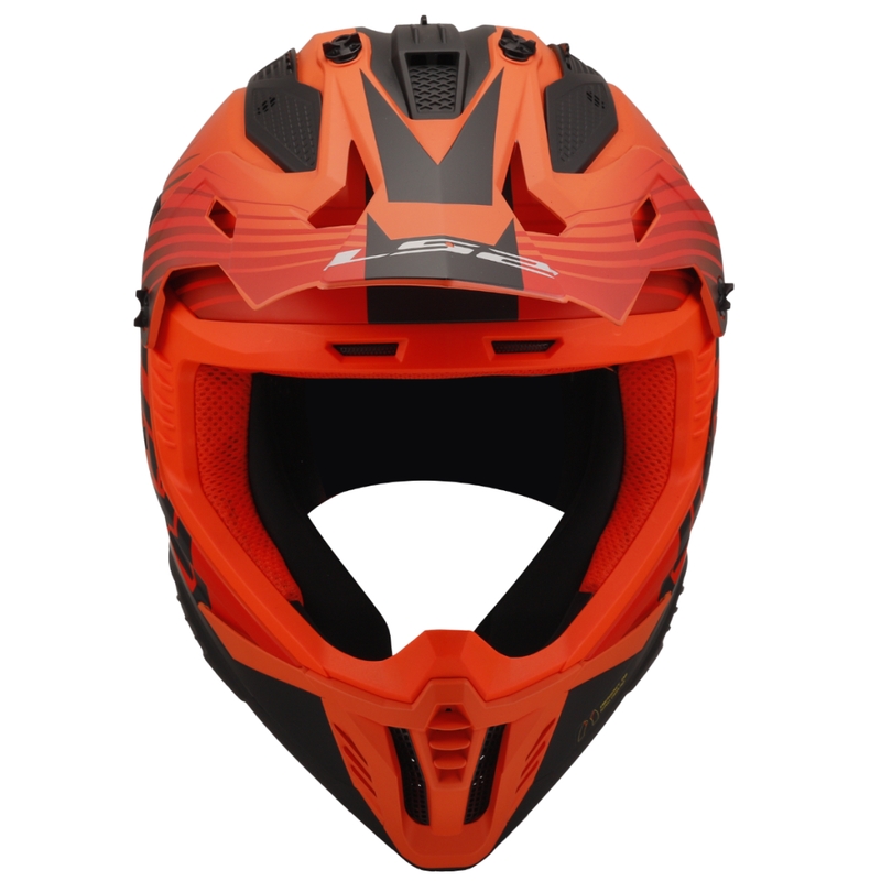 Motocross-Helm LS2 MX708 Fast II Duck orange-rot