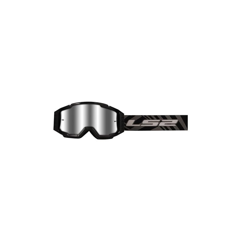 Motocross-Brille LS2 Charger PRO schwarz mit silbernem Plexiglas