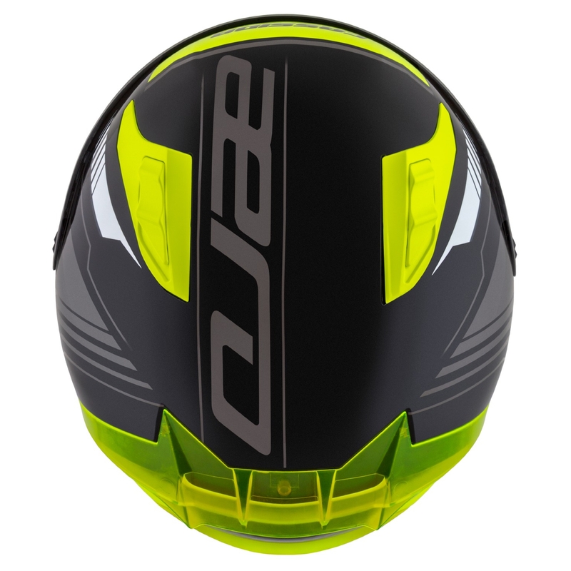 Cassida Aero Drome Integral-Motorradhelm Schwarz-Fluo-Gelb-Weiß-Grau