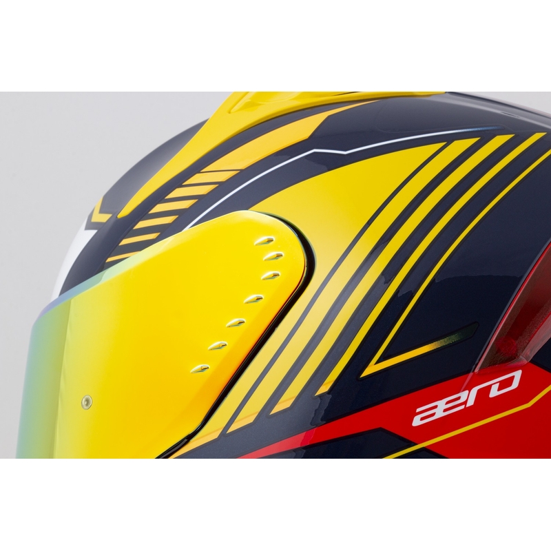 Integraler Motorradhelm Cassida Aero Drome Blau-Fluo-Gelb-Orange-Rot-Hellblau-Weiß