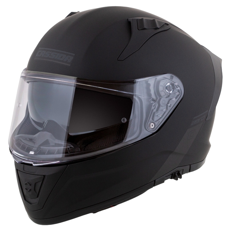Integrierter Motorradhelm Cassida Aero mattschwarz-grau