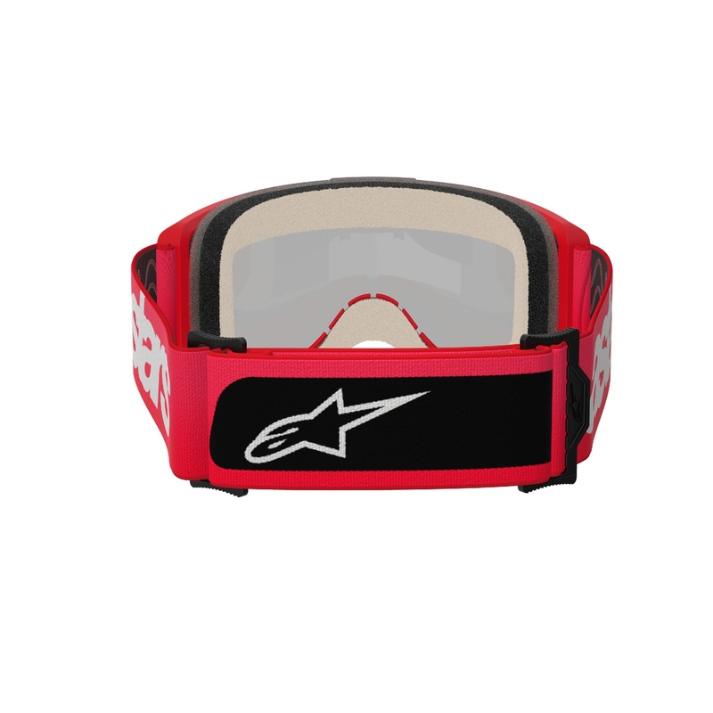 Alpinestars Vision 5 Blaze Red Motocross-Brille mit spiegelgoldenem Plexiglas