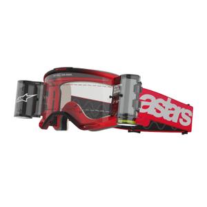 Motocross-Brille Alpinestars Vision 5 Blaze ROLL-OFF Wide Vision rot mit klarem Plexiglas