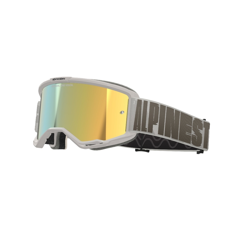 Motocross-Brille Alpinestars Vision 5 Hohlsand mit spiegelgoldenem Plexiglas
