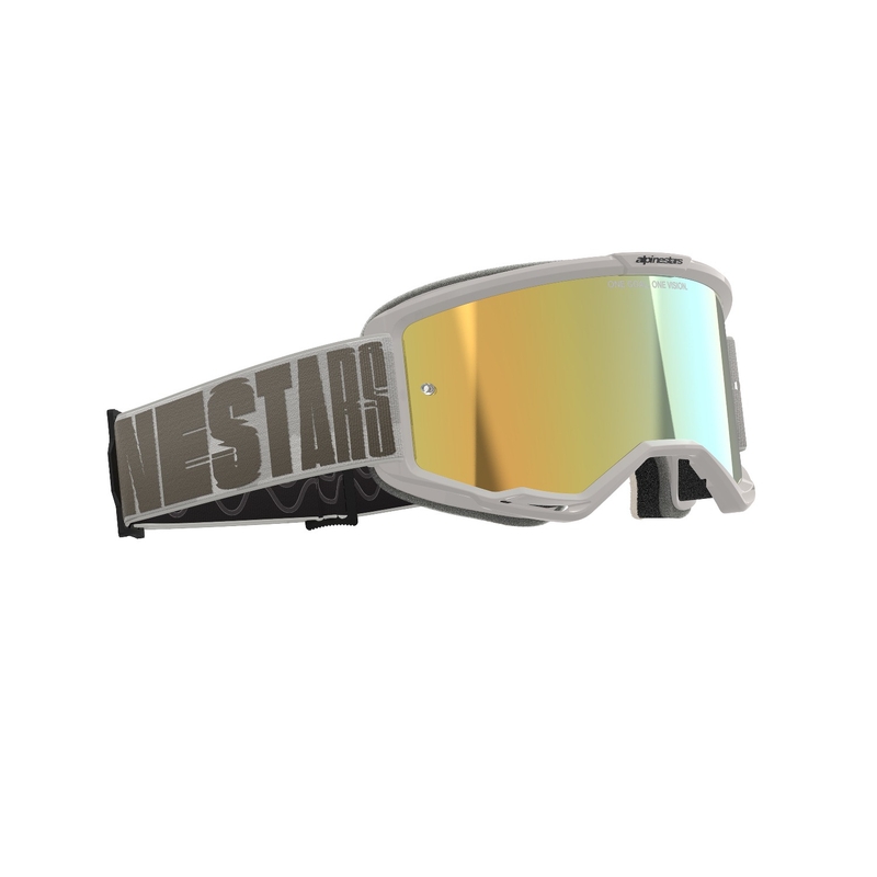 Motocross-Brille Alpinestars Vision 5 Hohlsand mit spiegelgoldenem Plexiglas