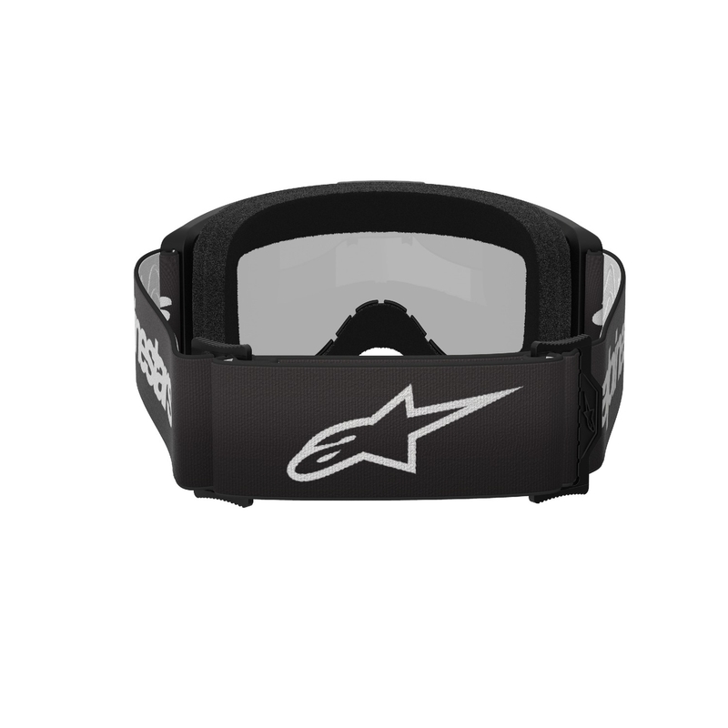 Alpinestars Vision 3 Wordmark Motocross-Brille schwarz mit verspiegeltem silbernem Plexiglas