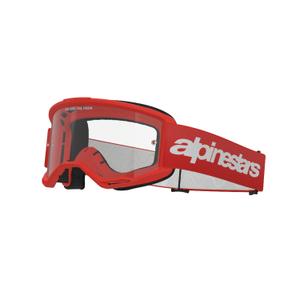 Alpinestars Vision 3 Wordmark rote Motocross-Brille mit klarem Plexiglas