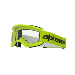 Motocross-Brille Alpinestars Vision 3 Wordmark fluo gelb mit klarem Plexiglas