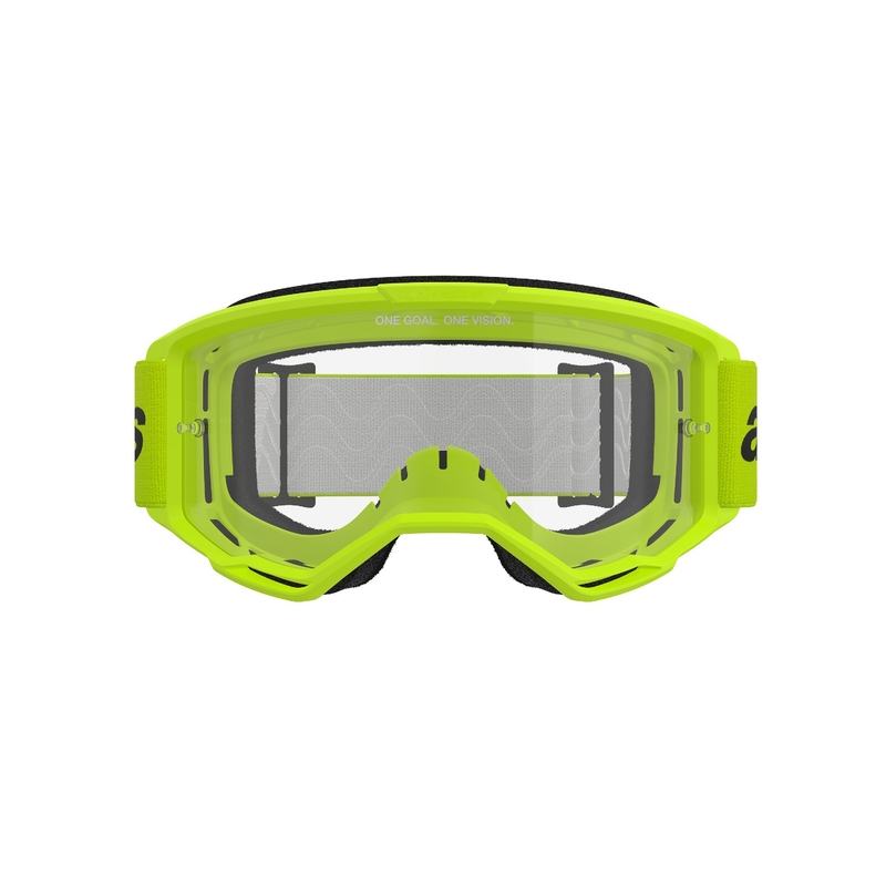 Motocross-Brille Alpinestars Vision 3 Wordmark fluo gelb mit klarem Plexiglas