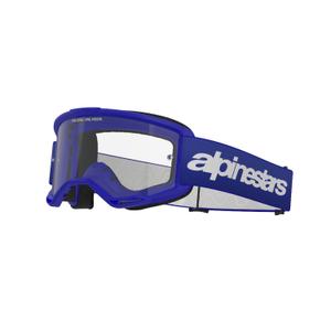 Alpinestars Vision 3 Wordmark blaue Motocross-Brille mit klarem Plexiglas