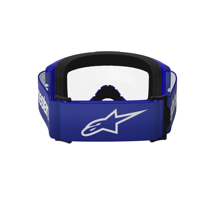 Alpinestars Vision 3 Wordmark blaue Motocross-Brille mit klarem Plexiglas