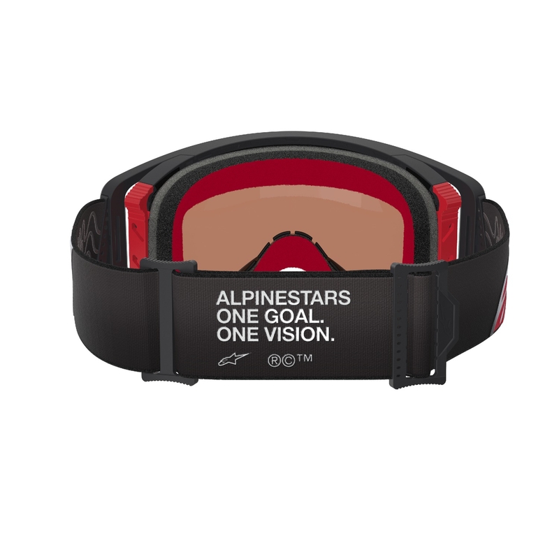Alpinestars Supertech Corp Motocross-Brille Schwarz-Rot mit verspiegelter silberner Linse