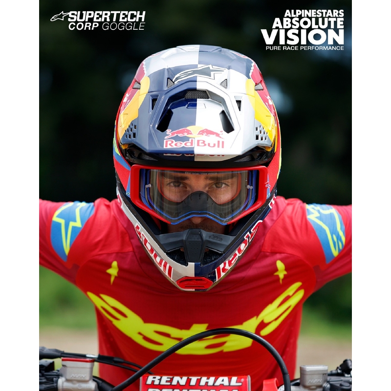 Alpinestars Supertech Corp Motocross-Brille weiß-gold mit verspiegelten goldenen Gläsern