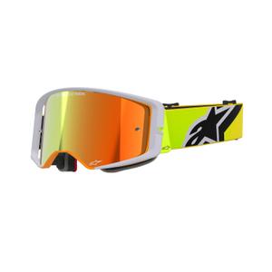 Motocross-Brille Alpinestars Supertech Corp fluo gelb-grau mit spiegelroter Linse