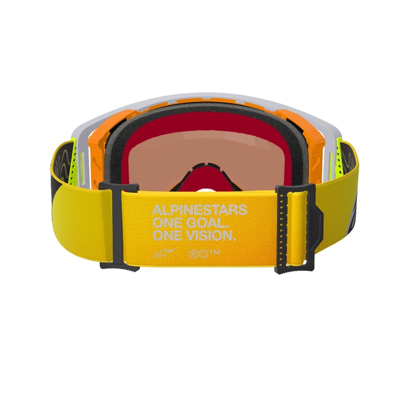 Motocross-Brille Alpinestars Supertech Corp fluo gelb-grau mit spiegelroter Linse