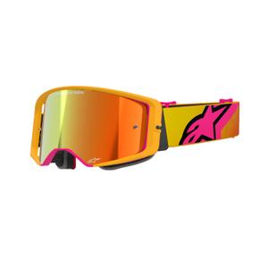 Alpinestars Supertech Corp Motocross-Brille gelb-rosa mit verspiegelten roten Gläsern