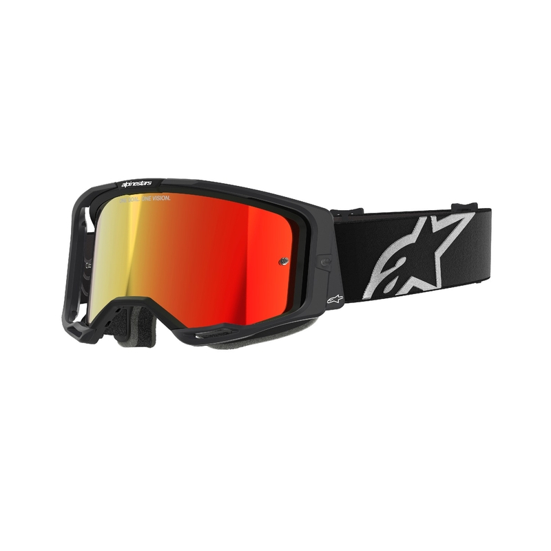 Alpinestars Vision 8 Corp Motocross-Brille schwarz mit verspiegelten roten Gläsern