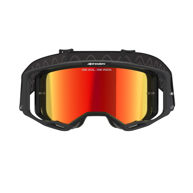 Alpinestars Vision 8 Corp Motocross-Brille schwarz mit verspiegelten roten Gläsern