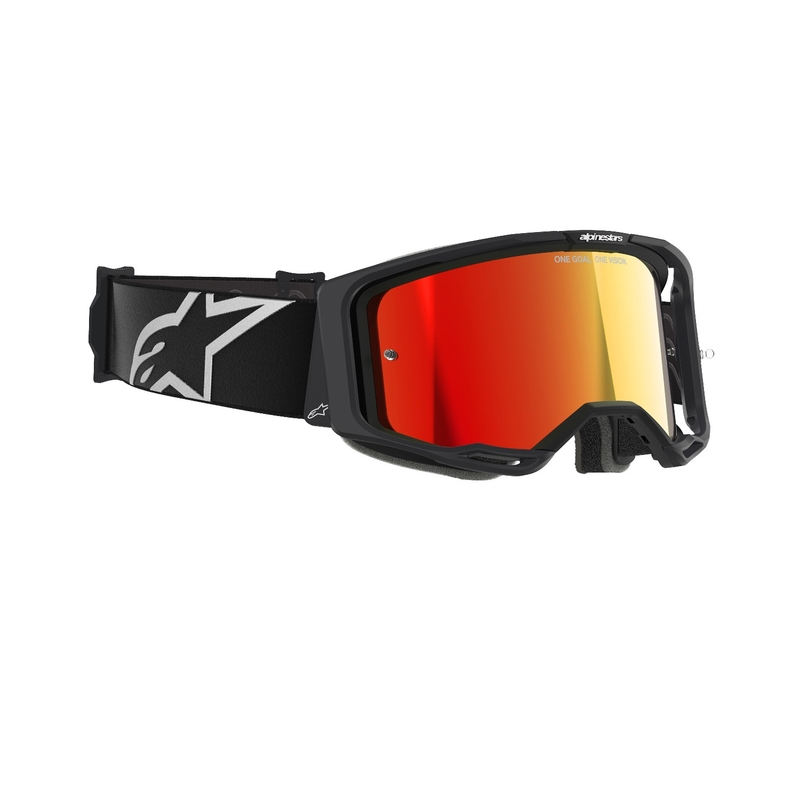 Alpinestars Vision 8 Corp Motocross-Brille schwarz mit verspiegelten roten Gläsern