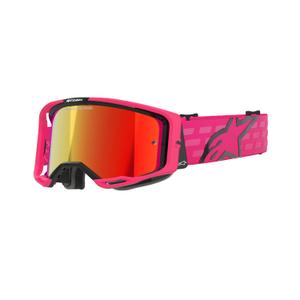 Alpinestars Vision 8 Corp Motocross-Brille rosa mit verspiegelten roten Gläsern