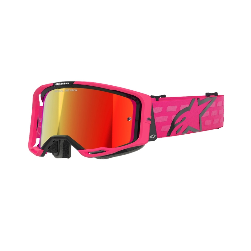 Alpinestars Vision 8 Corp Motocross-Brille rosa mit verspiegelten roten Gläsern